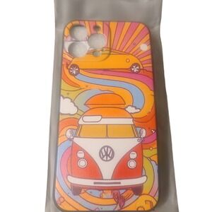 Retro 70s Flowers Rainbow Sunrays Phone Case Compatible with iPhone 13 Pro